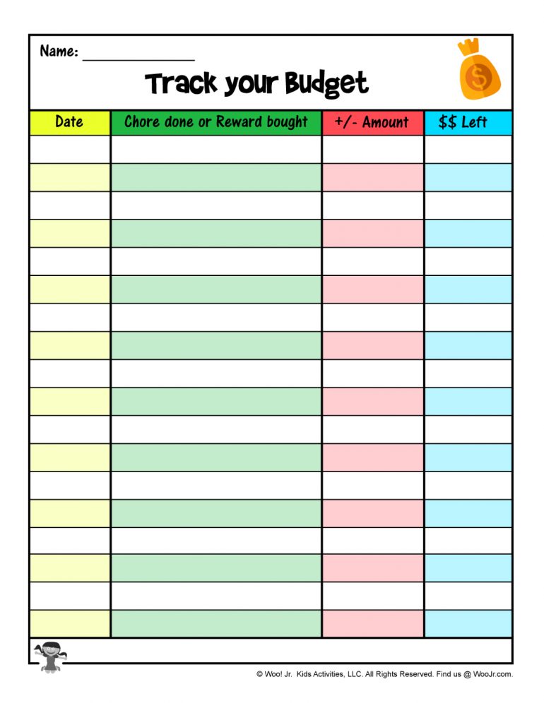 Printable Reward System for Kids Woo! Jr. Kids Activities Children