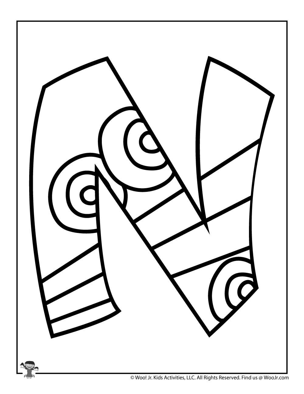 Fancy Bubble Letter N Woo! Jr. Kids Activities Children's Publishing