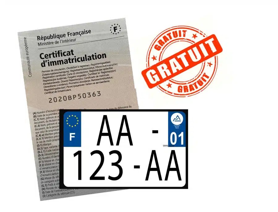 Carte grise et immatriculation offertes à l'achat de votre
