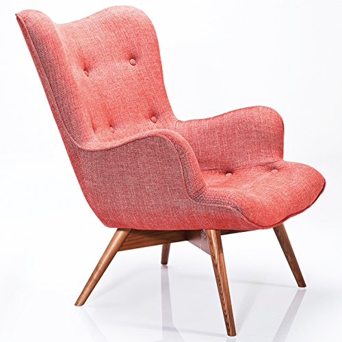 Kare Design Sessel Textil rot mit Armlehnen Retro Angels Wings Rhythm