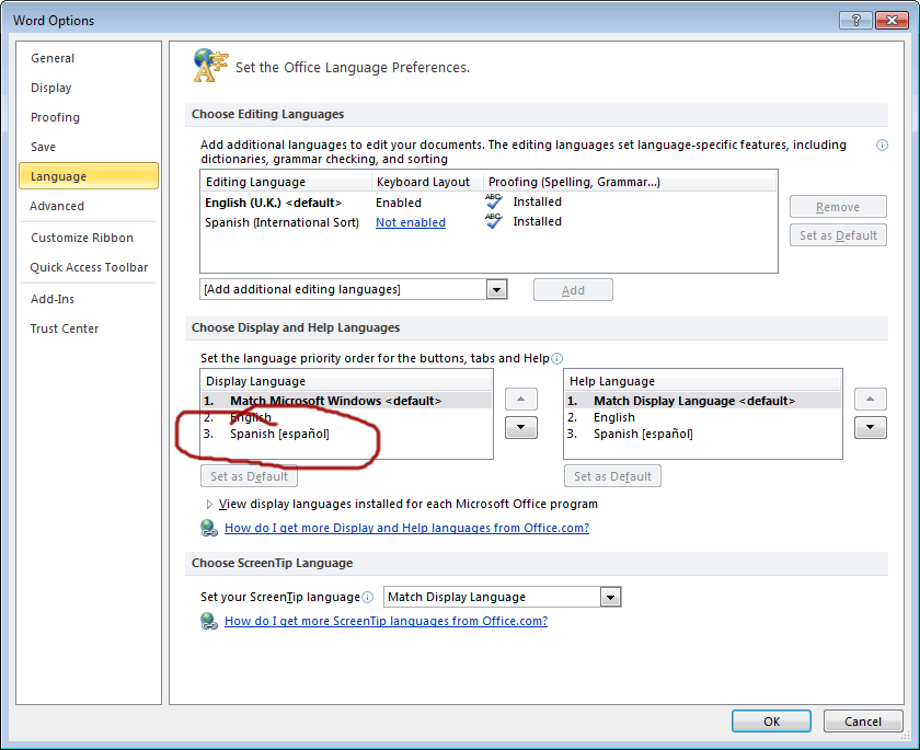 Microsoft Office Language Pack