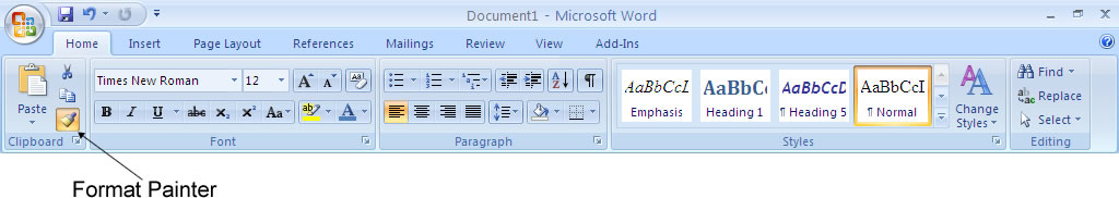 Microsoft Word 2007 Format Painter