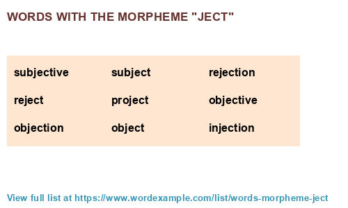 Words with the morpheme "ject" (559 results)