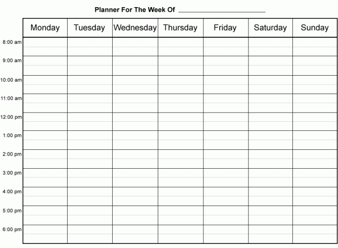 6 weekly planner templates word excel templates