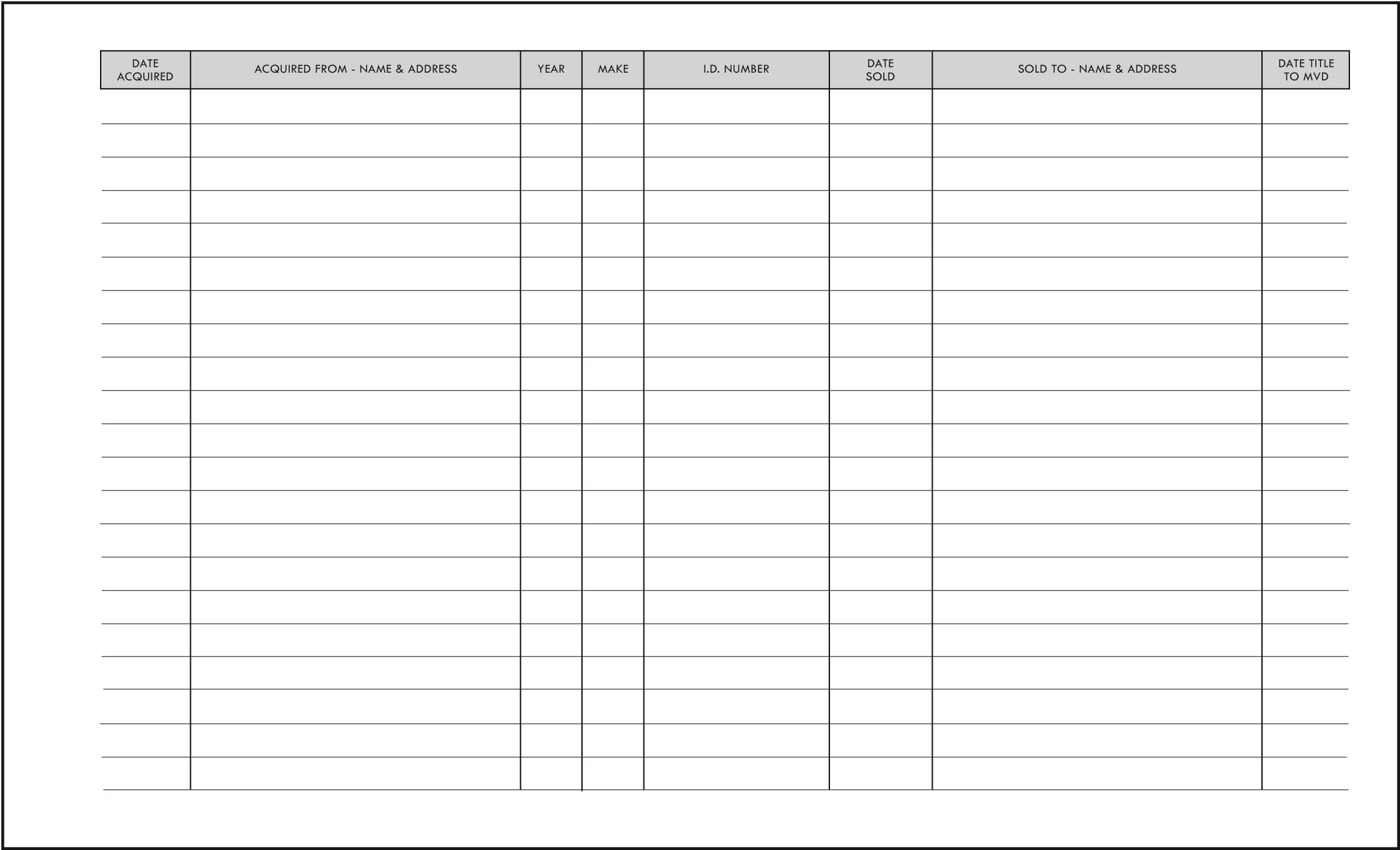 Vehicle Log Book Templates Word Excel Templates