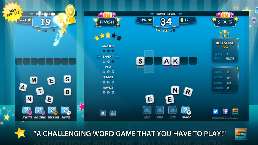 WORDFIX Word Game Best free word jumble scramble shuffle spelling game
