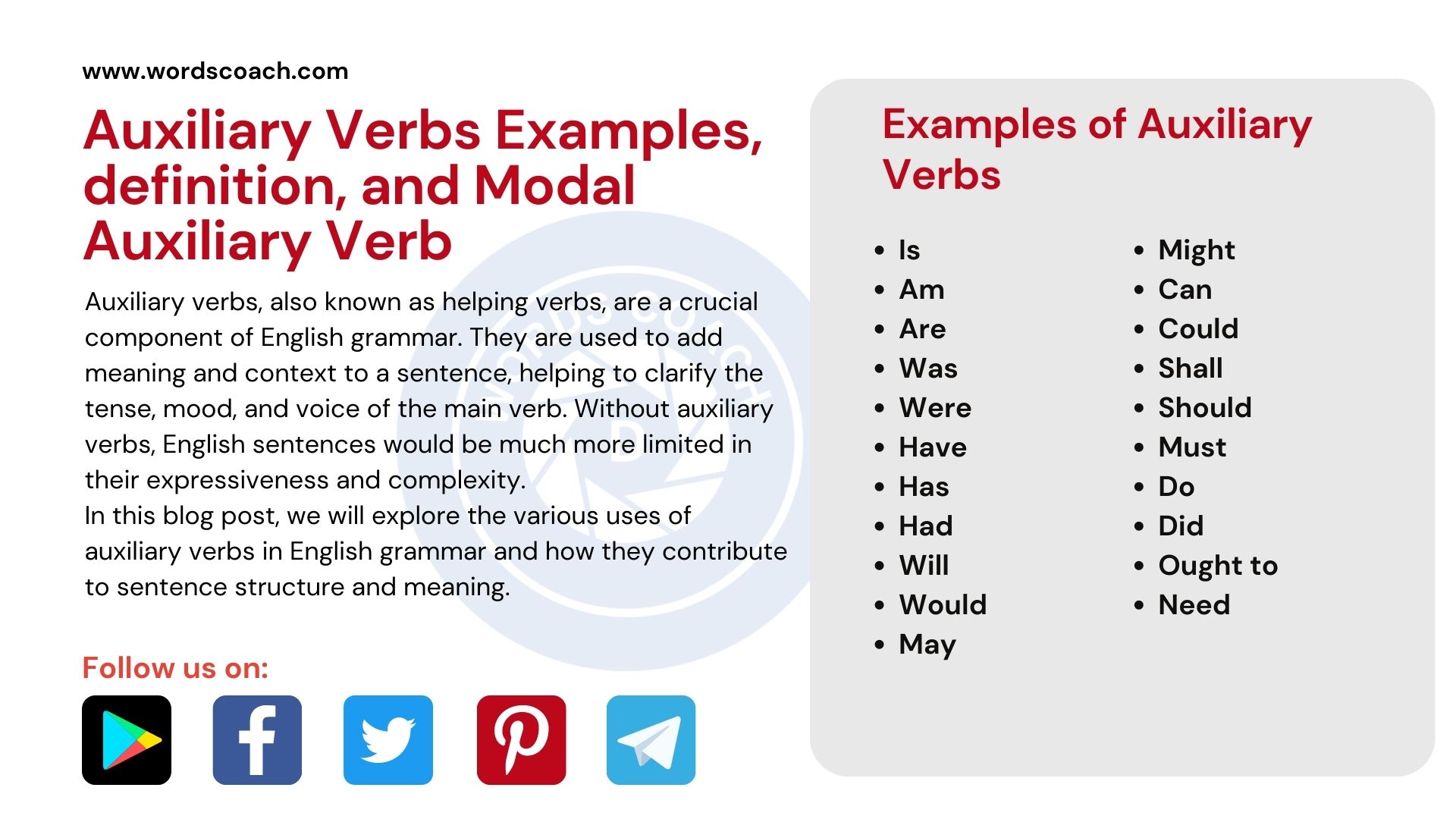 30 Auxiliary Verbs Definition And Examples An Auxiliary