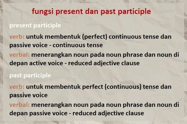 Participle: Pengertian, Penggunaan, Contoh Kalimat Bahasa Inggris