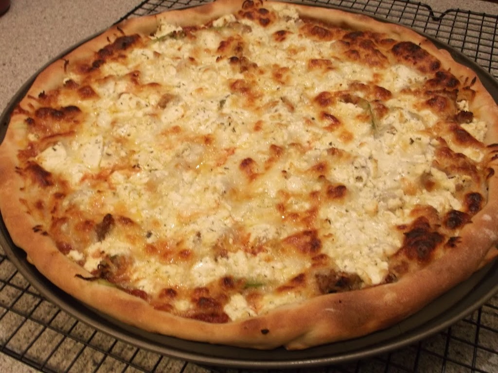 Thin Crust Italian Sausage Goat Cheese Pizza Words of Deliciousness