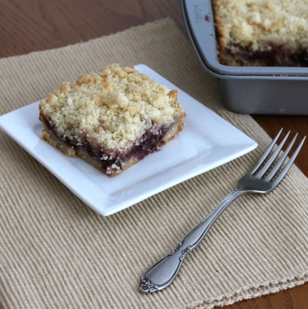 Blackberry Jam and Cream Cheese Shortbread Bars Words of Deliciousness