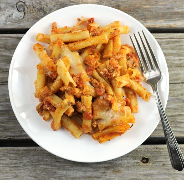 Baked Ziti with Italian Sausage Words of Deliciousness