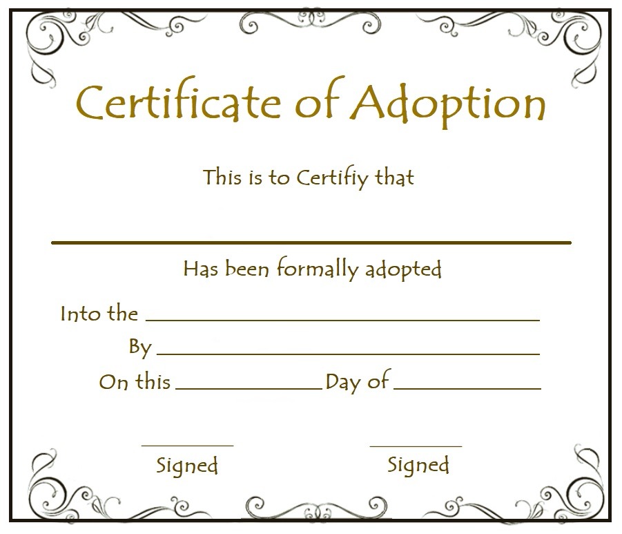 All 32+ Photos printable free pet adoption certificate template word Sharp