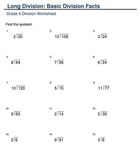 40+ Printable Division Worksheets (For Grade 4-6) | Word, Pdf