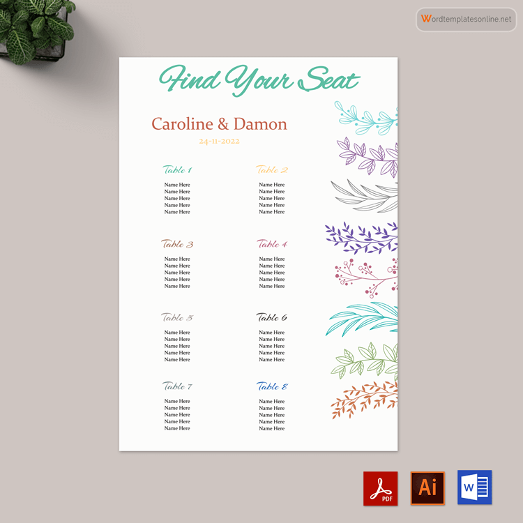 20 Free Wedding Seating Chart Templates (Simplify Planning)