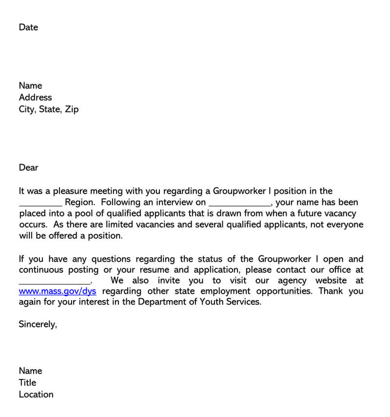 Job Candidate Rejection Letter (36+ Sample Letters & Templates)