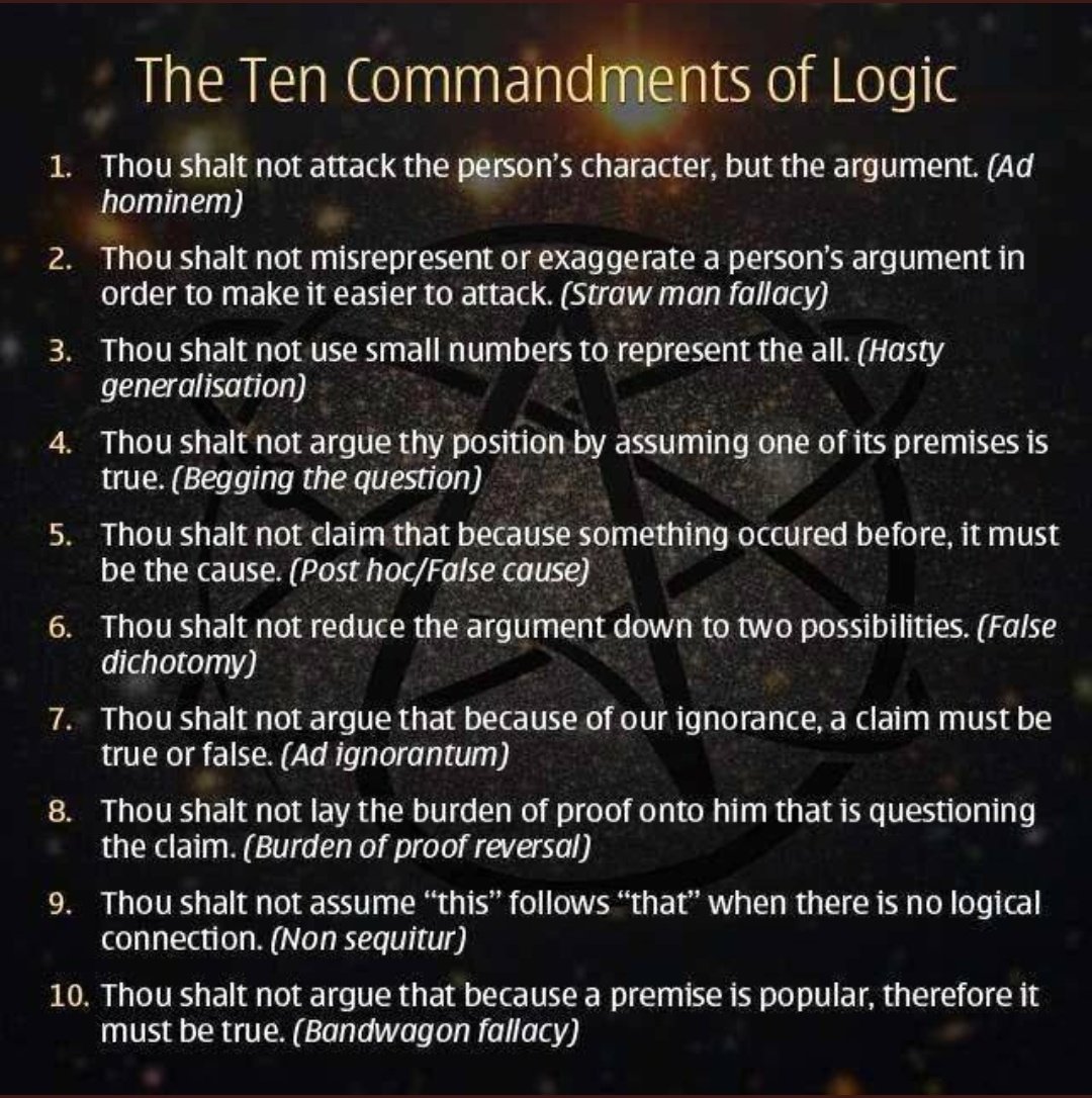 The Ten Commandments of Logic Wordzz