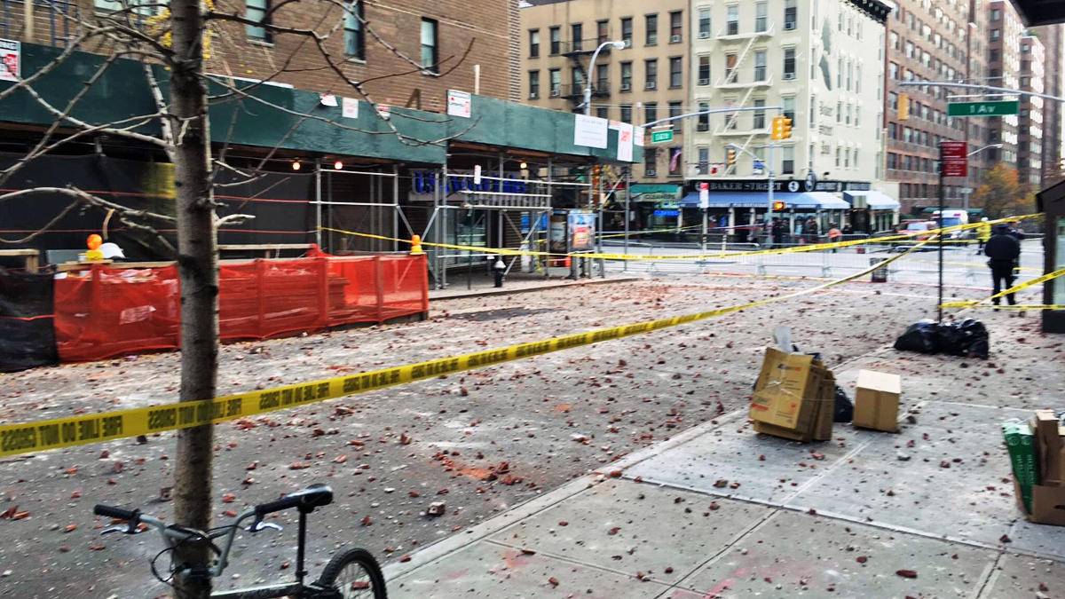 Hail of Bricks from Construction Site Scare Pedestrians
