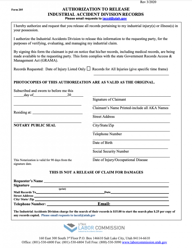 Forms Utah Workers' Compensation Lawyers Rose Legal, PLLC