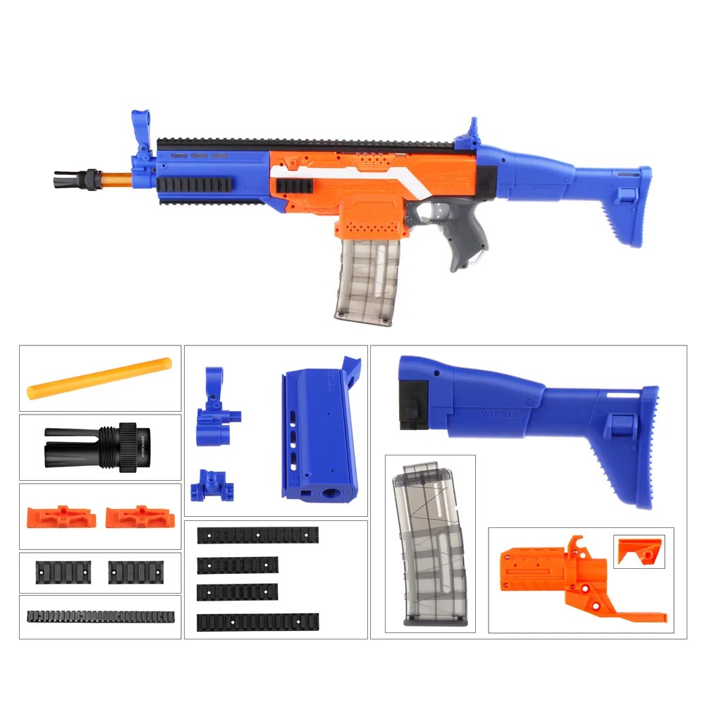 Worker Mod F10555 FN SCAR（Blue） DIY Kit for Nerf NStrike Stryfe Blaster Worker Nerf Mods