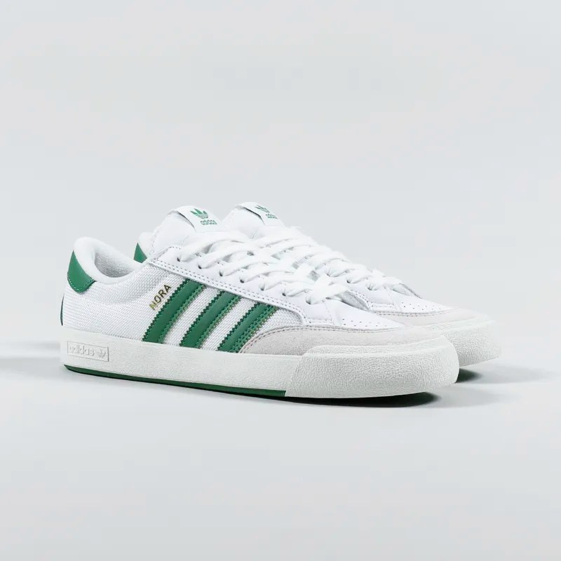 Adidas Skateboarding Mens Nora Shoes White Green Trainers