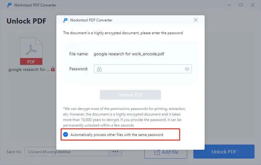 How to Remove Password from PDF in 3 steps WorkinTool