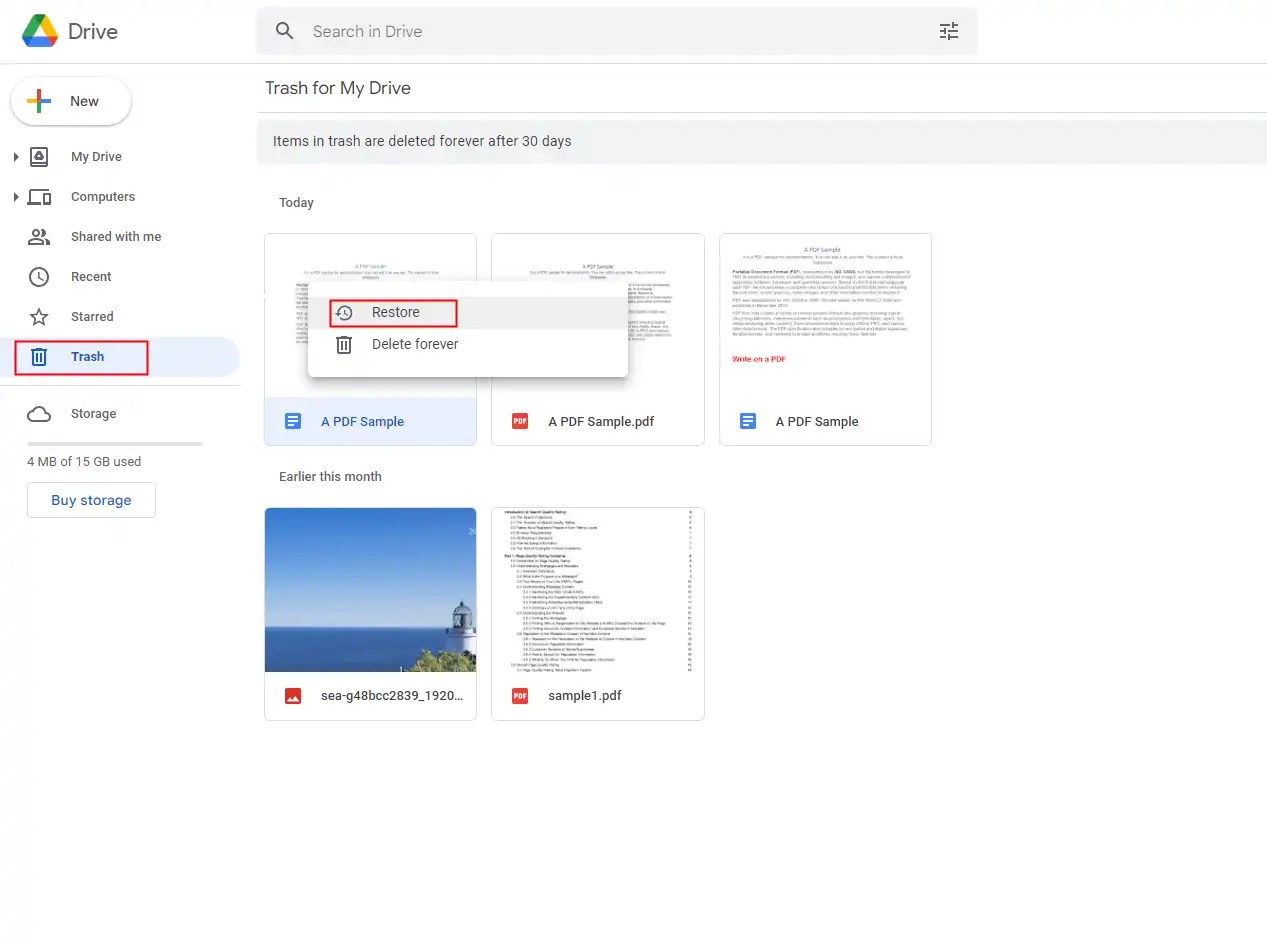 How to Recover Deleted Google Docs [in and after 30 days] WorkinTool