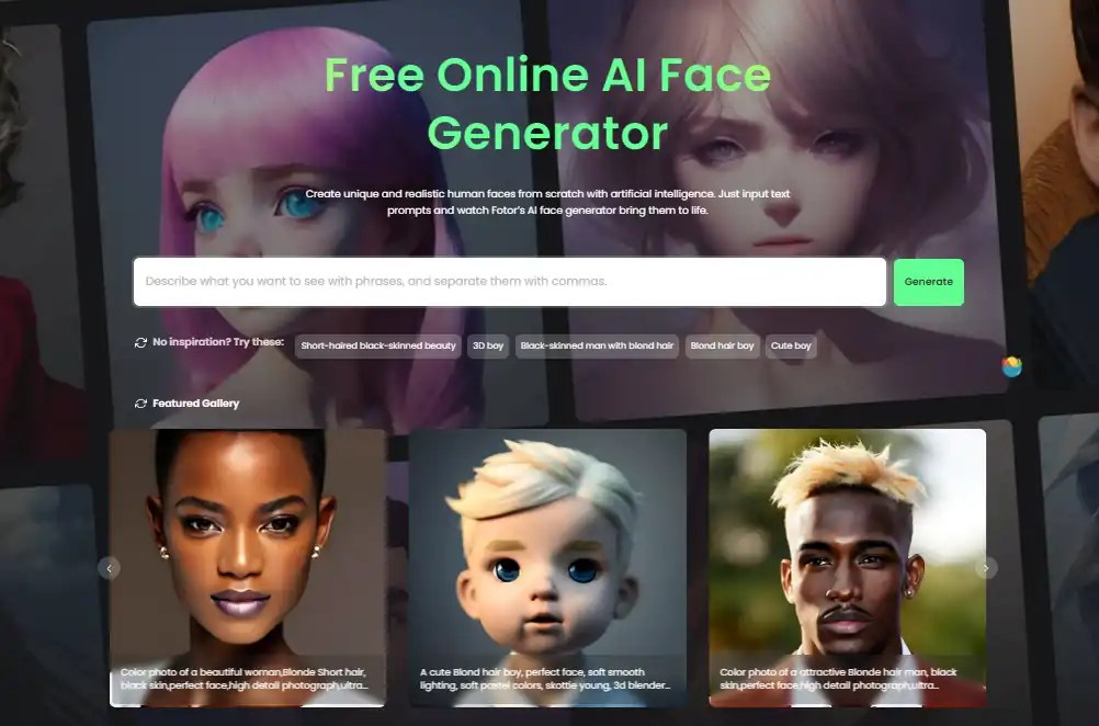 Generate Realistic Face Images From Text AI Face Generator