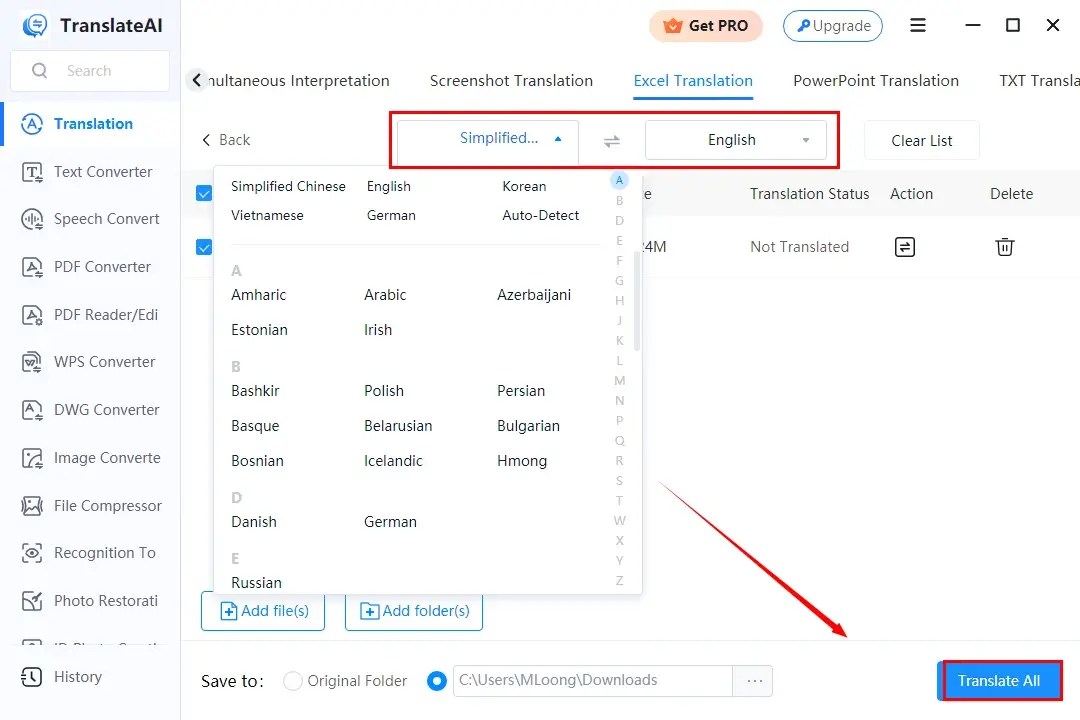 How to Translate a Document PDF, Word, Excel Translation WorkinTool