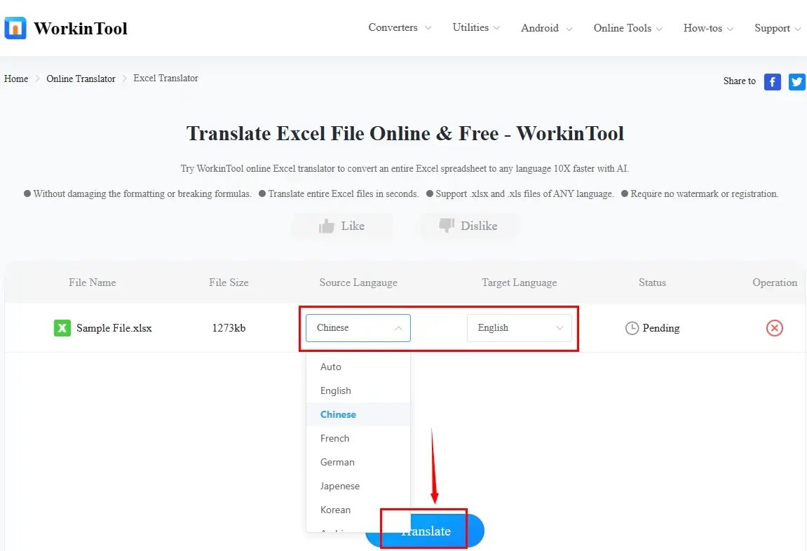 How to Translate Excel File to English on PC 3 Ways WorkinTool