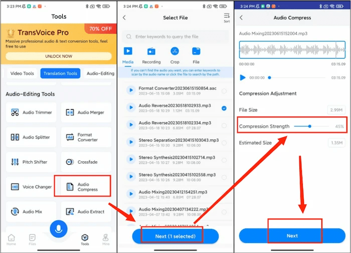 Compress Audio File Free Online/Android/Windows