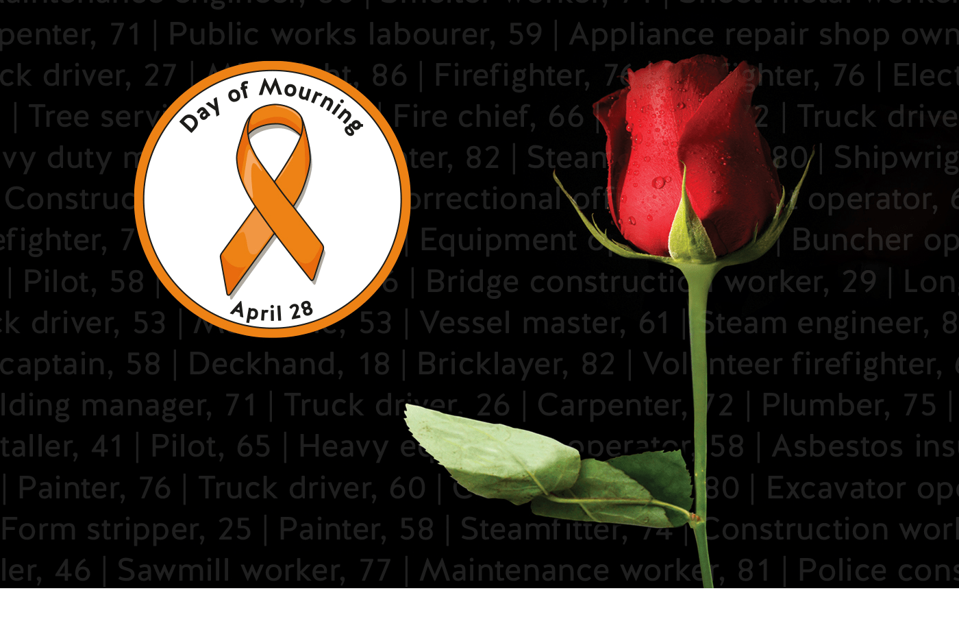 Day of Mourning is April 28 WorkSafeBC