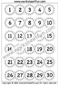 Numbers 1 – 30 / FREE Printable Worksheets – Worksheetfun