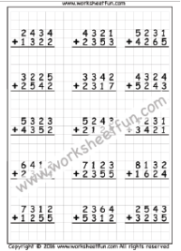 Addition – 4 Digit / Free Printable Worksheets – Worksheetfun