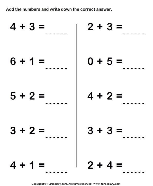 Single Digit Addition Games Worksheets Worksheet Hero