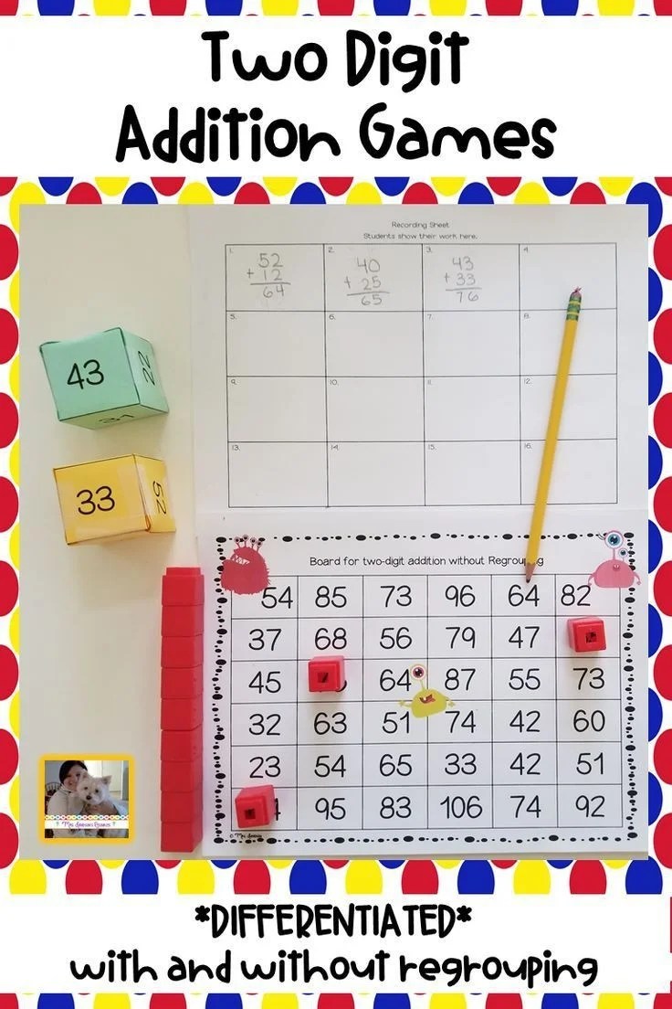 2 Digit Addition Games Worksheets Worksheet Hero
