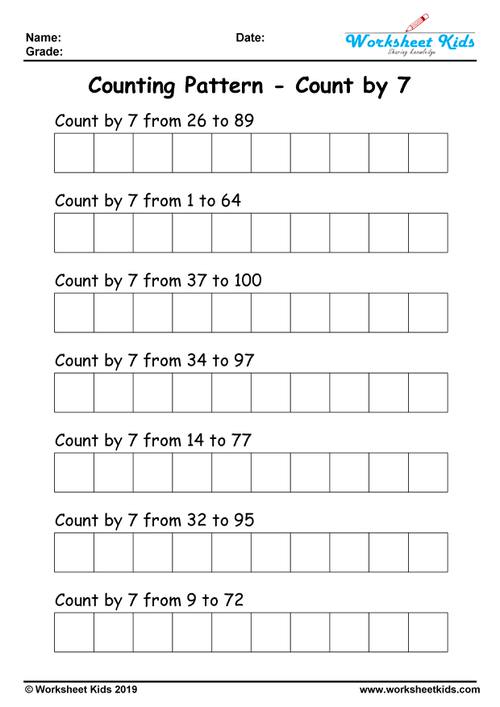 Free Printable Skip Counting Worksheets 1-10 | Grade K-3 Math Practice