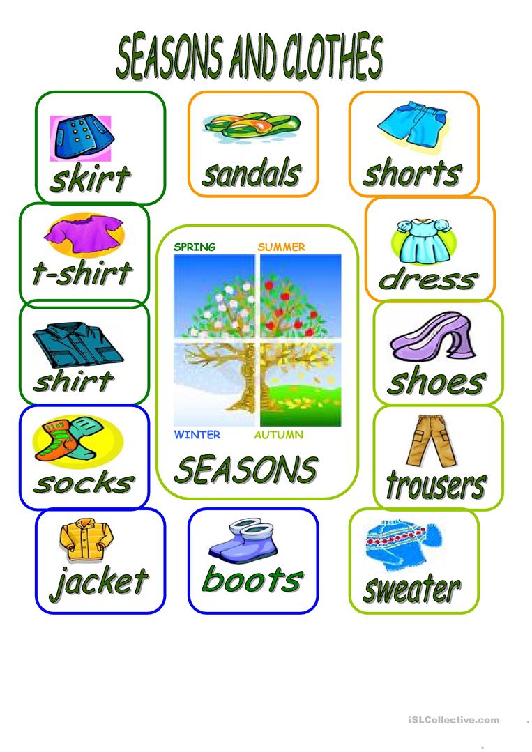 Seasonal Clothing Worksheets WorksheetsCity