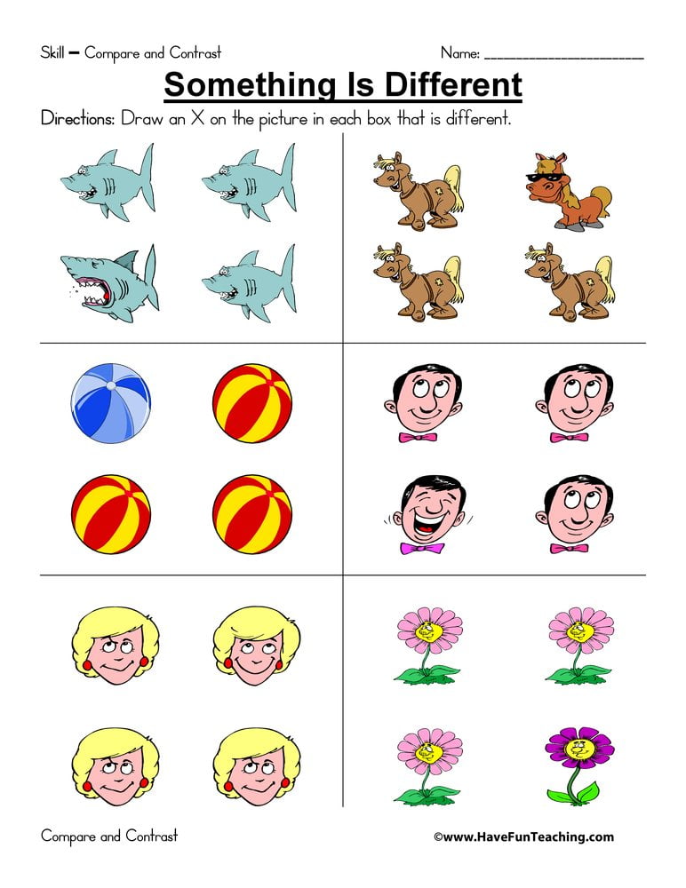 Compare And Contrast Cross Out Worksheets WorksheetsCity