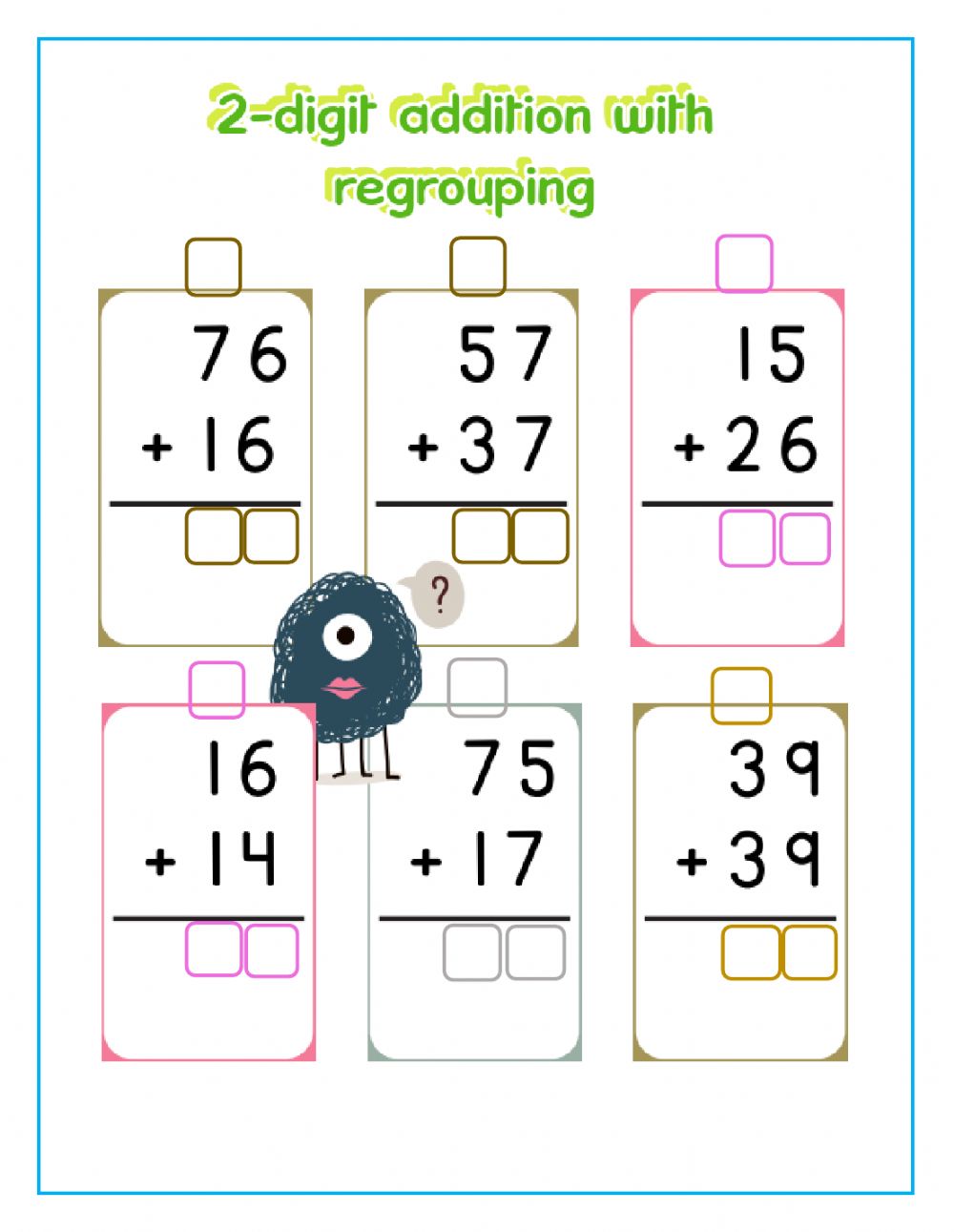 Search Printable Two-Digit Addition Worksheets Education