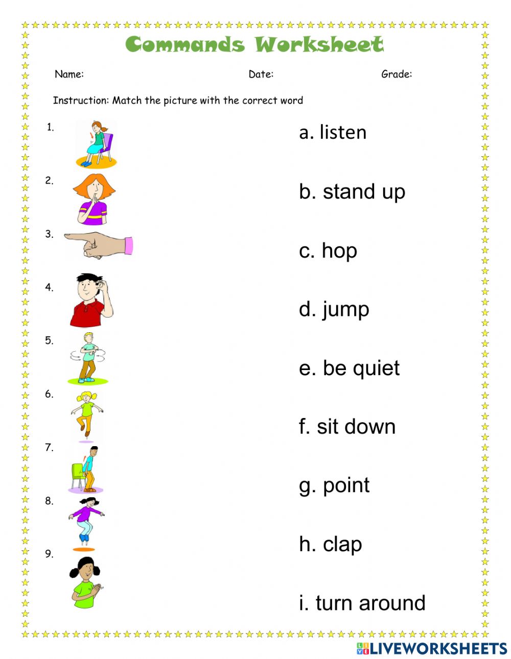 Commands Worksheets WorksheetsCity