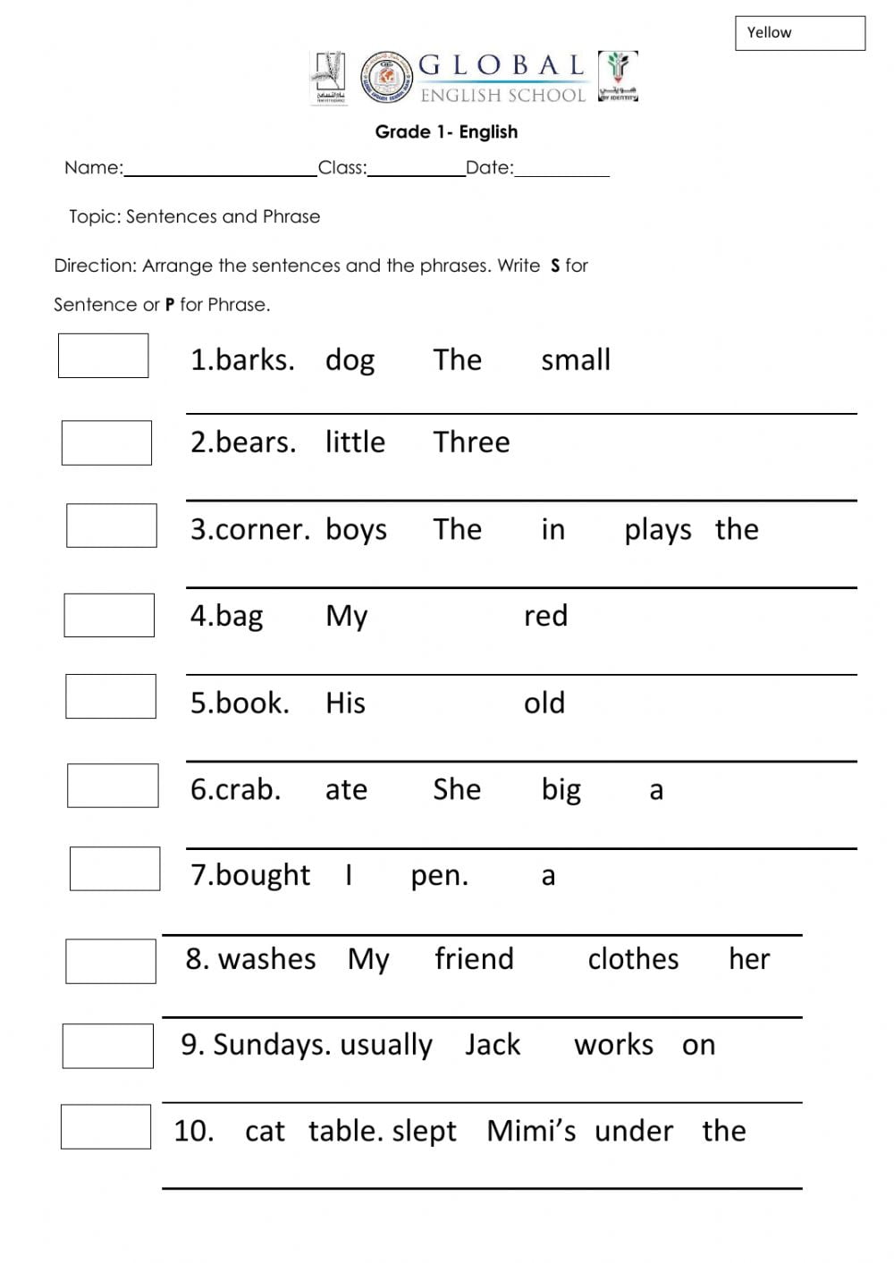 Sentences Worksheets - WorksheetsCity
