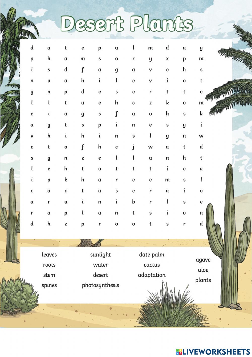 Desert Plants Worksheets WorksheetsCity