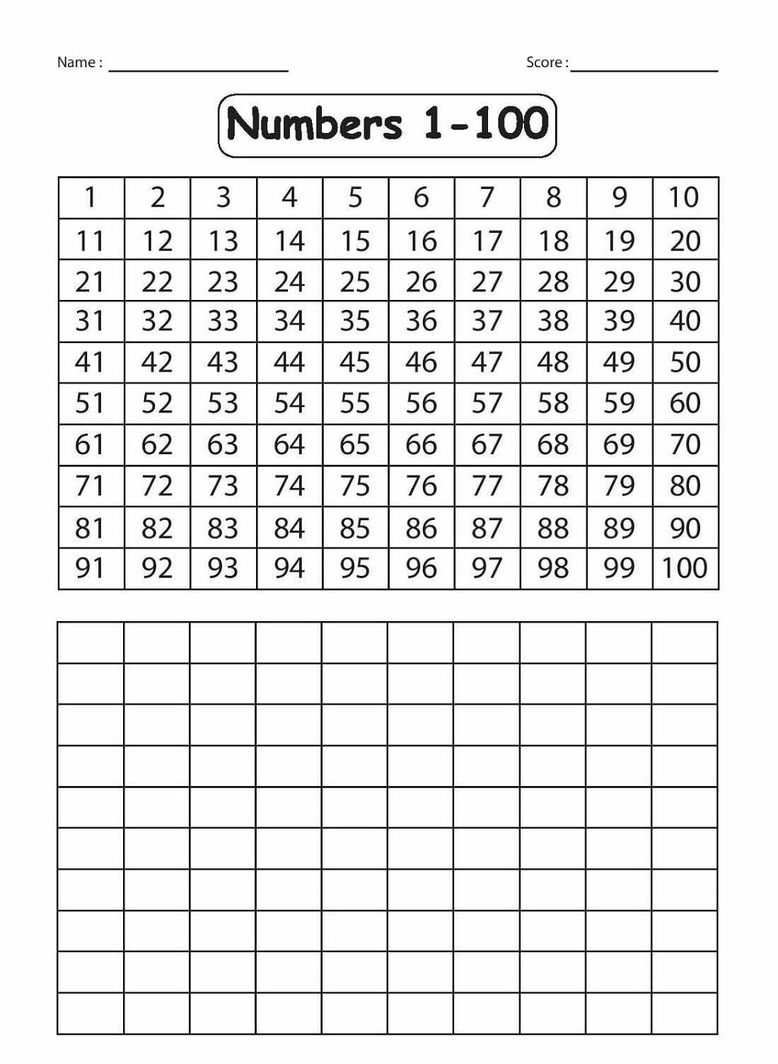Number Chart 1100 Printable Worksheets WorksheetsCity