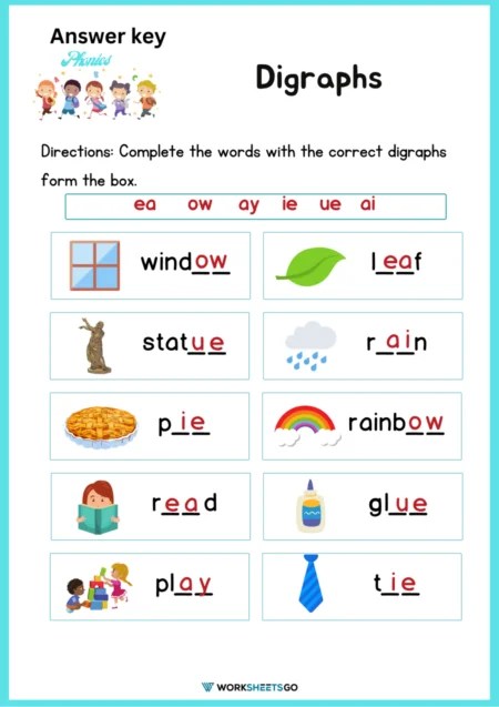 Digraphs Worksheets | WorksheetsGO