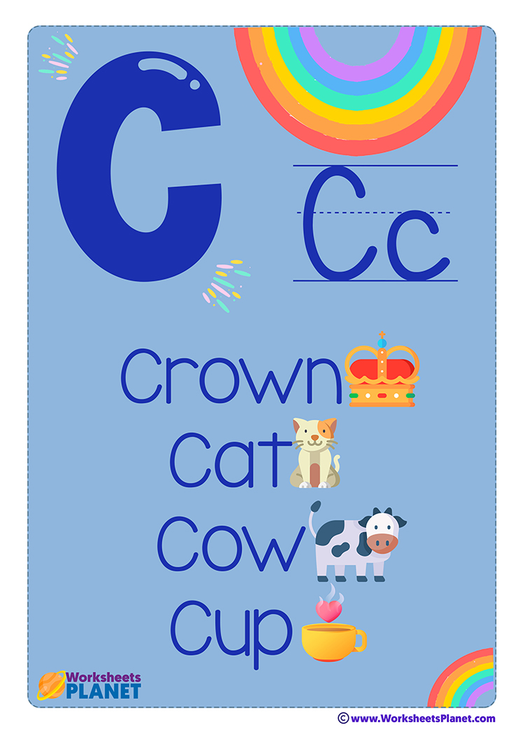 Alphabet Letters for Primary Kids ABC set of Flashcards