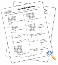 Visual Multiplication - Worksheetworks.com