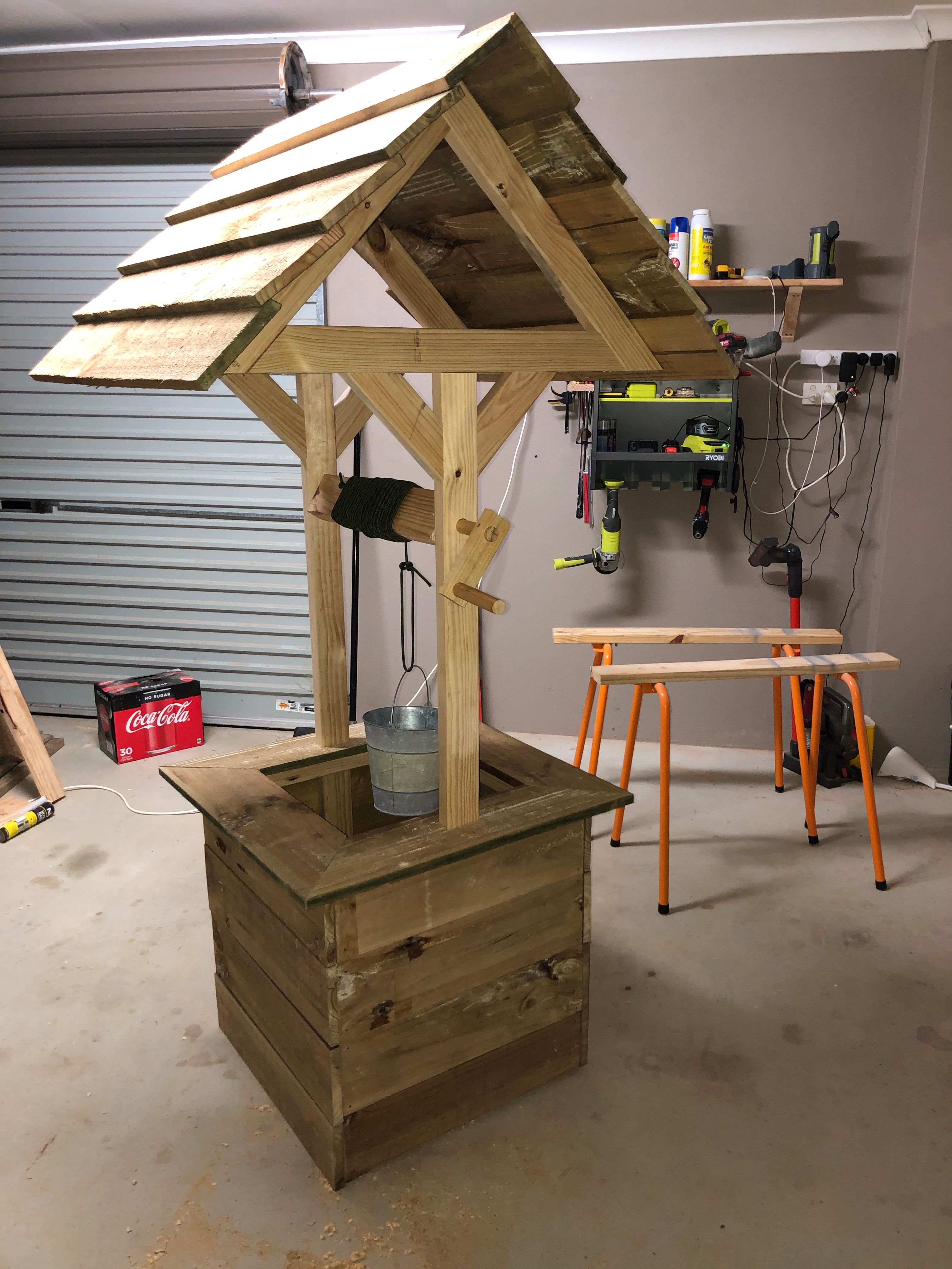 Treated pine wishing well Bunnings Community