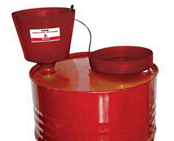 Alemlube waste oil drum funnel with cover