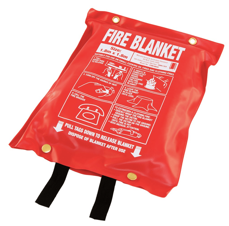 Extra Large Fire Blanket (Soft Plastic Pouch) 1.8m x 1.8m FlameStop