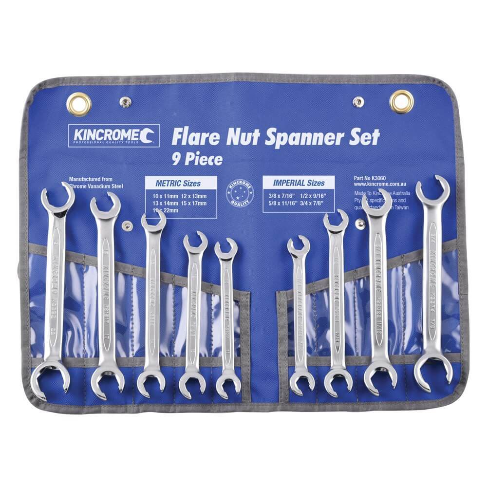 Kincrome 9 Piece Flare Nut Spanner Set K3060 KINCROME
